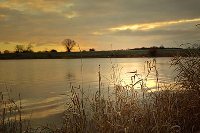 lake at sunset